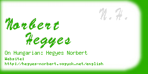 norbert hegyes business card